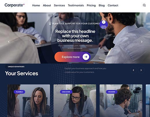 Affordable Website Design portfolio example, design code 1001