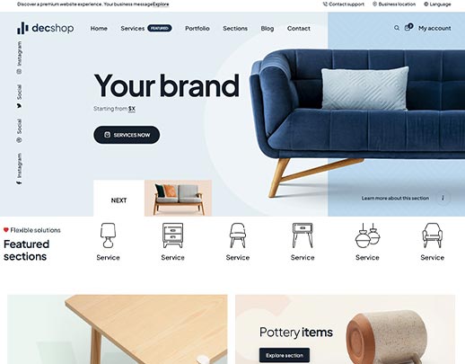 Economy Website Design portfolio example, design code 1030