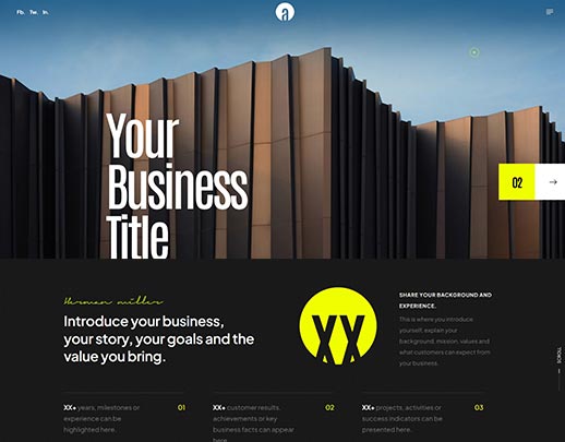 Low Cost Website Design portfolio example, design code 1039