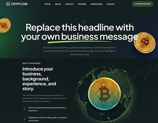 Economy Website Design portfolio example, design code 1050